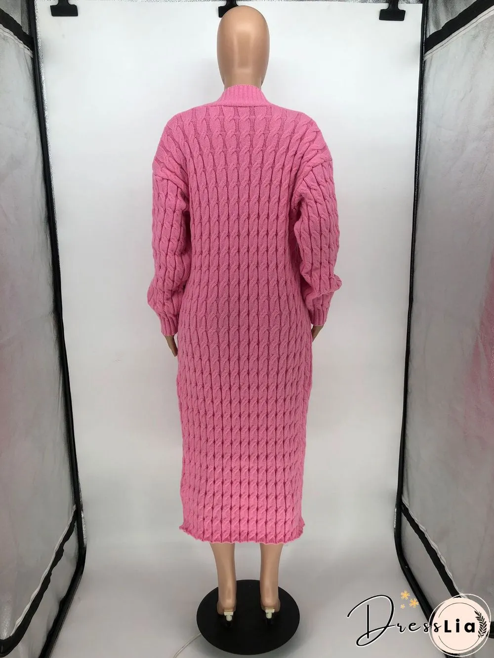 Winter Crochet Loose Long Twist Sweater Cardigan