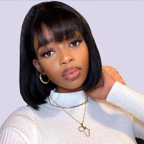 Sterly Bob Wigs No Sew in Beginner Friendly Straight Bob Wigs With Bang