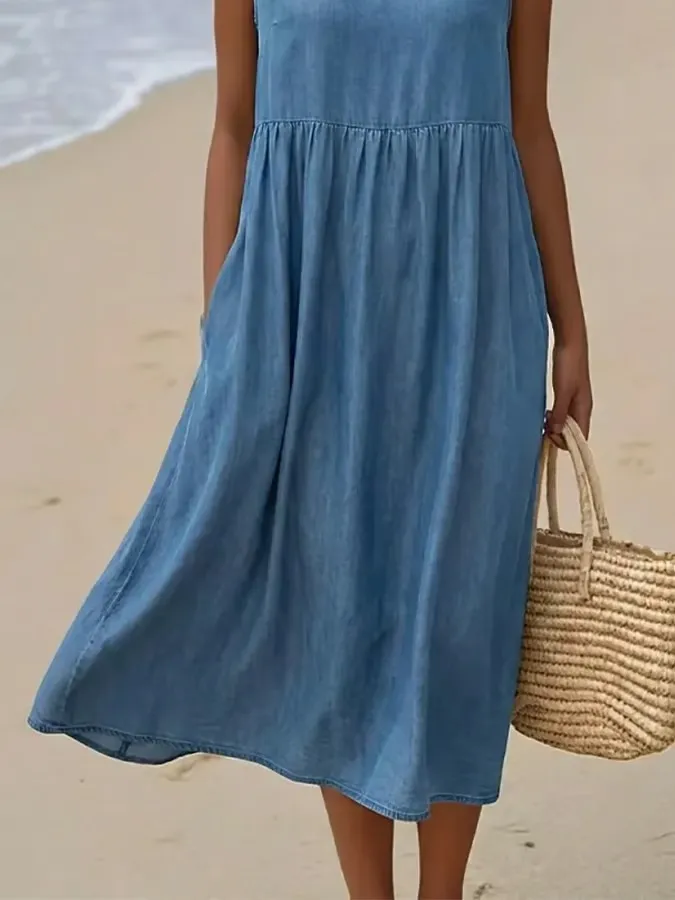 Women'S Casual Solid Color Dress
