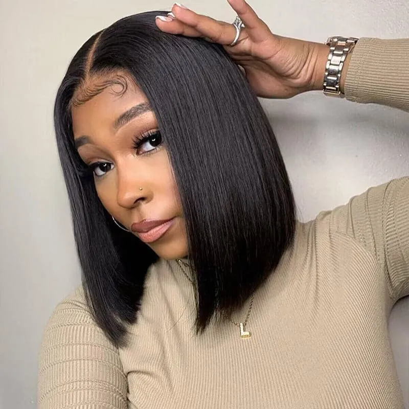 Sterly Wear And Go Straight Glueless Bob Wigs Pre Pleached 7×6/ 9×6 Bob Wigs Human Hair