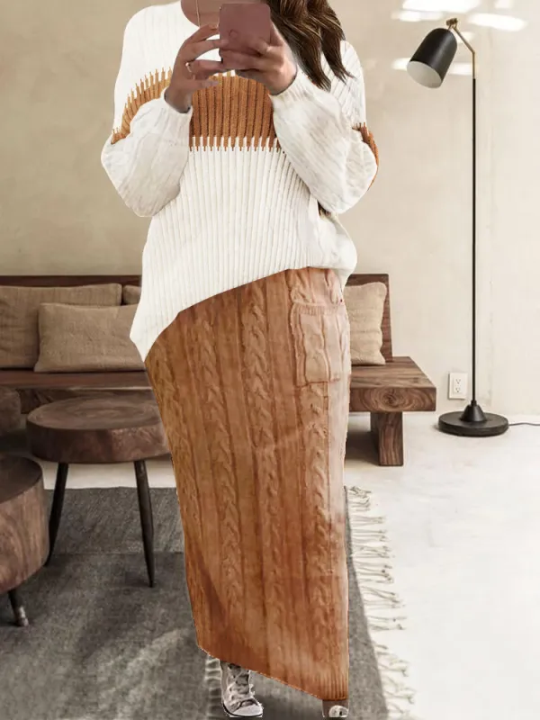 Needle Sweater Suit Skirt