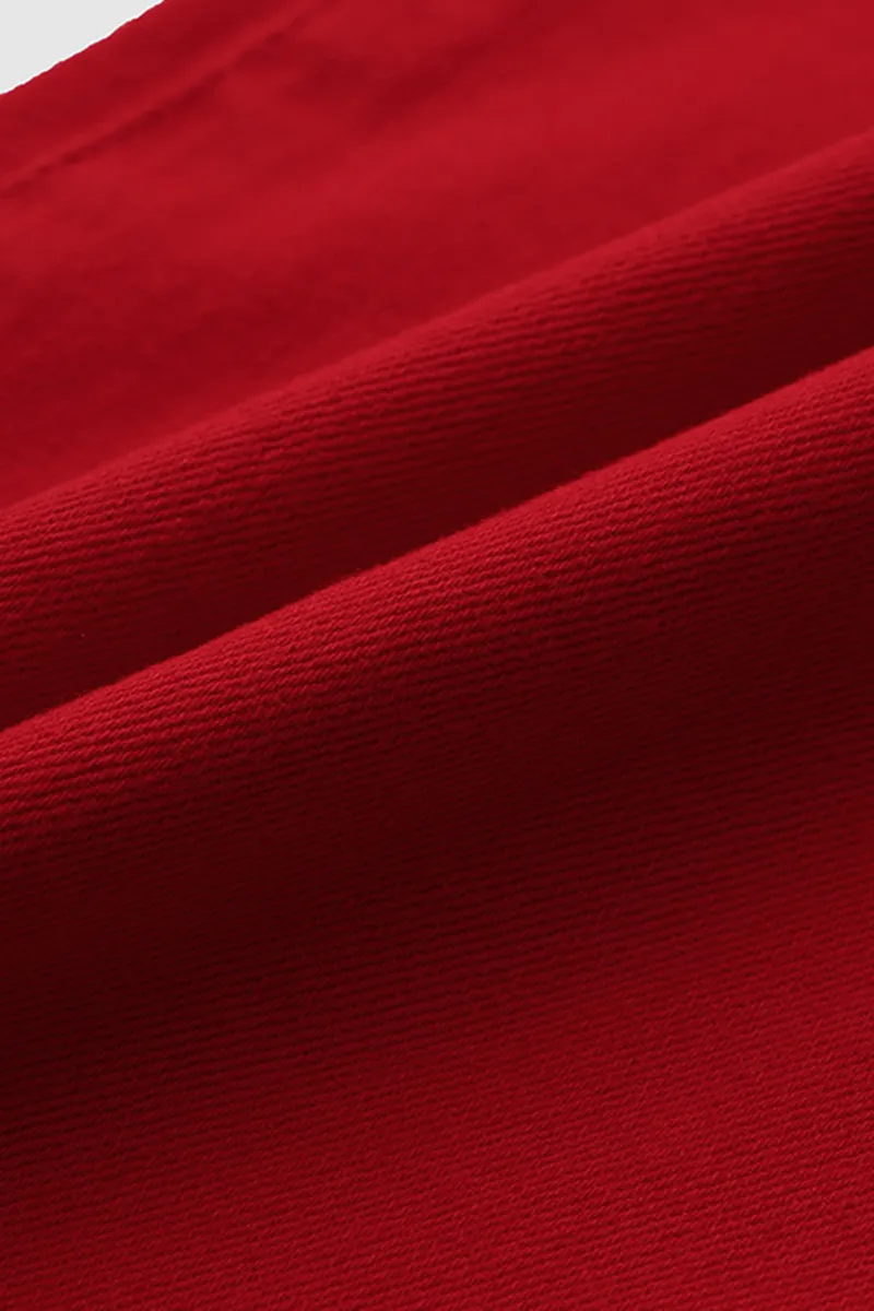 High Waist Pocket Wide Leg Jeans