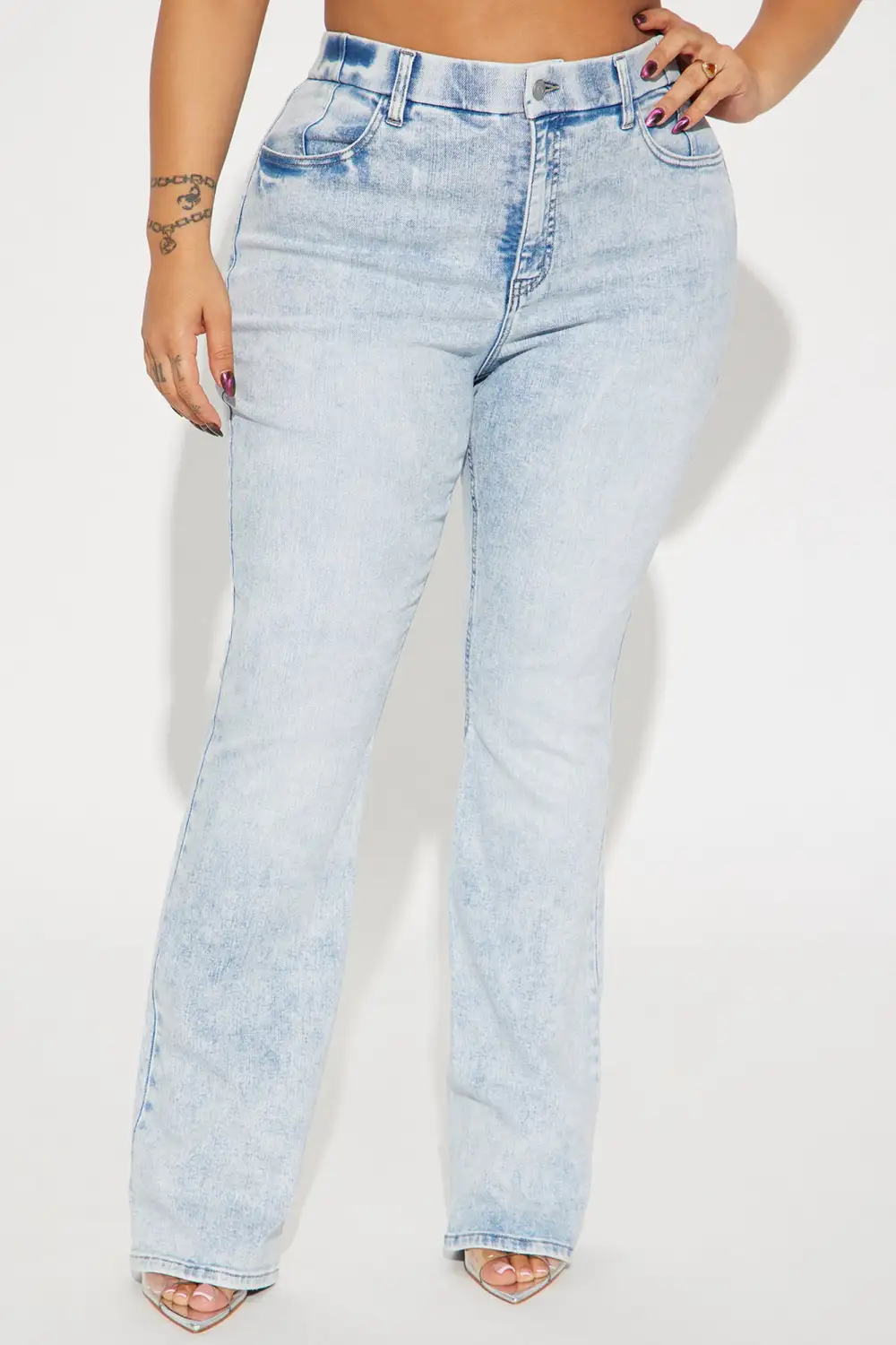 She Stands Out Tummy Control Bootcut Jeans - Light Wash