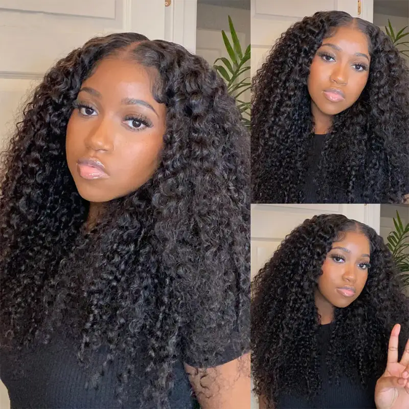 Affordable Burmese Curly Frontal Human Hair Wig Must for Summer Hot Selling 150% Density