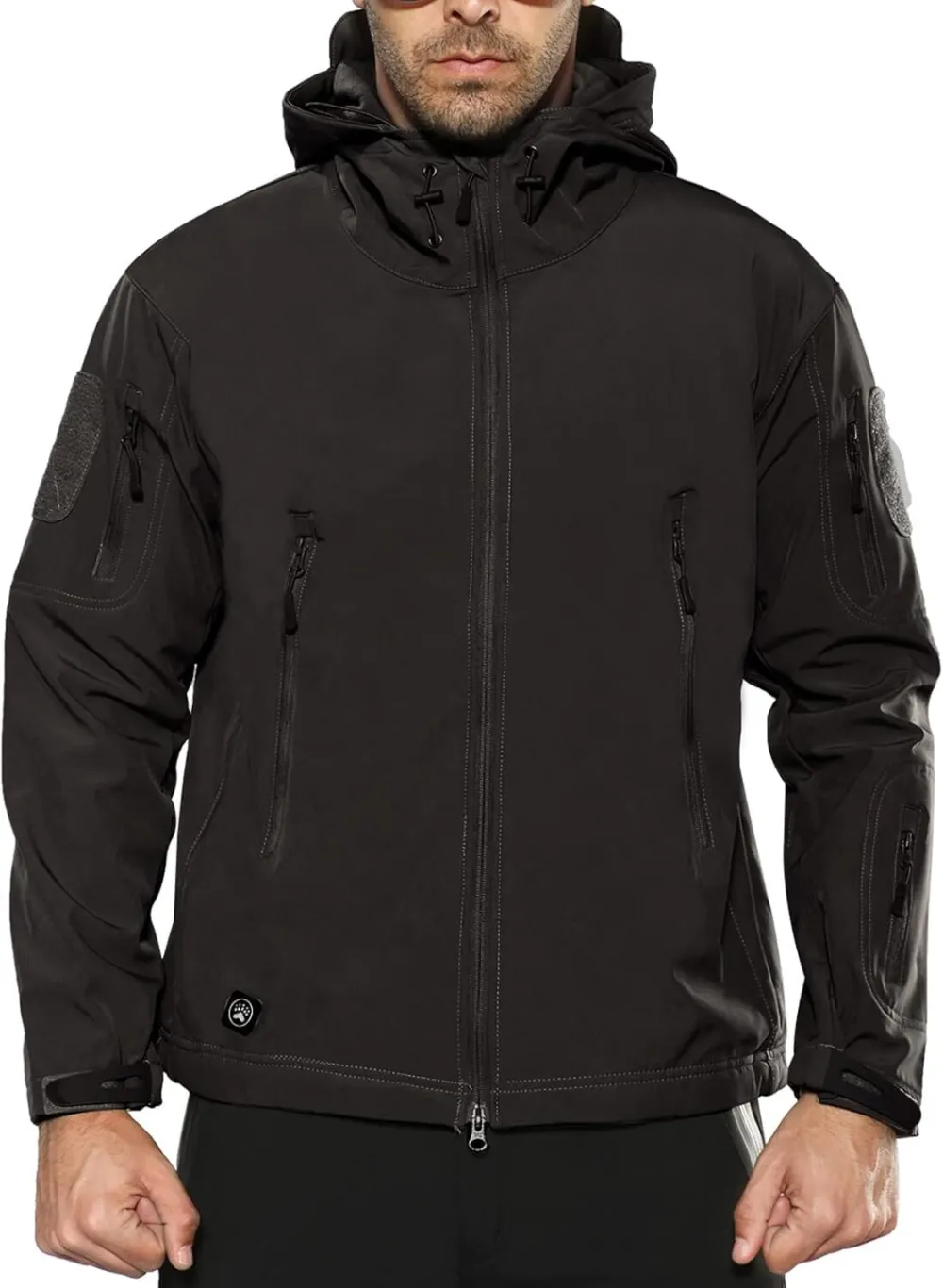 Men's Outdoor Waterproof Soft Shell Hooded Military Tactical Jacket