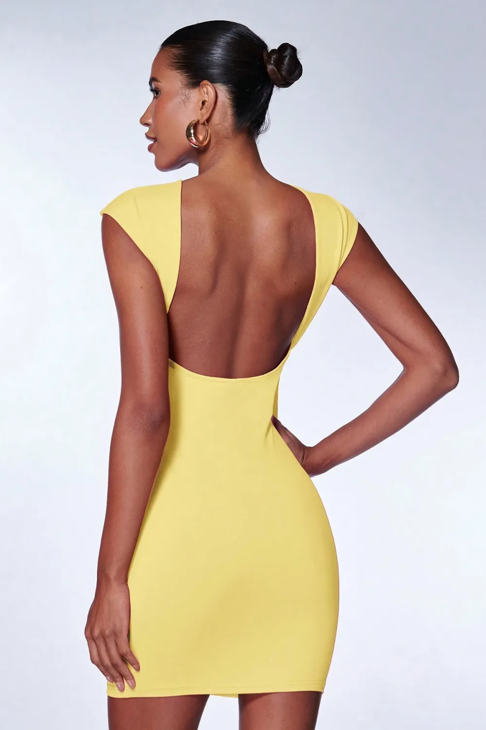 BAE Solid Backless Bodycon Dress