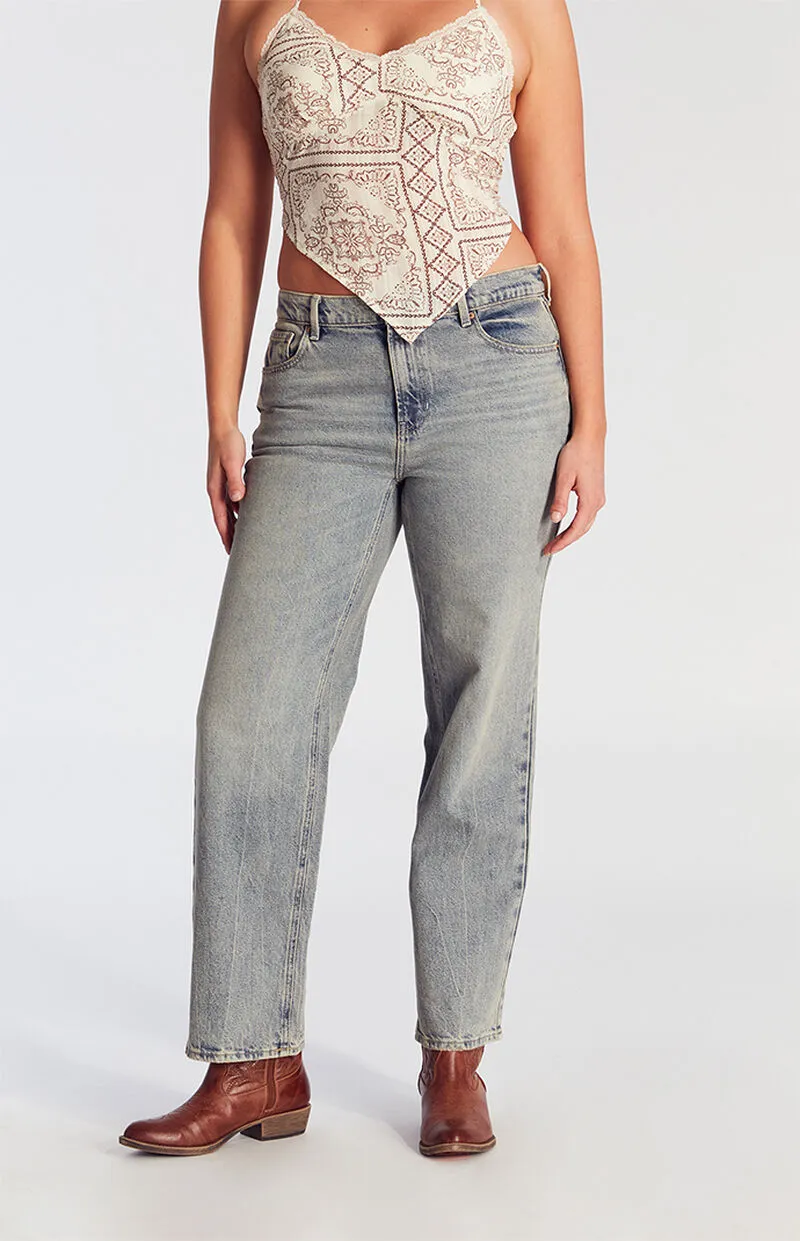 PacSun Jordyn Low Rise Straight Leg Jeans Medium Indigo