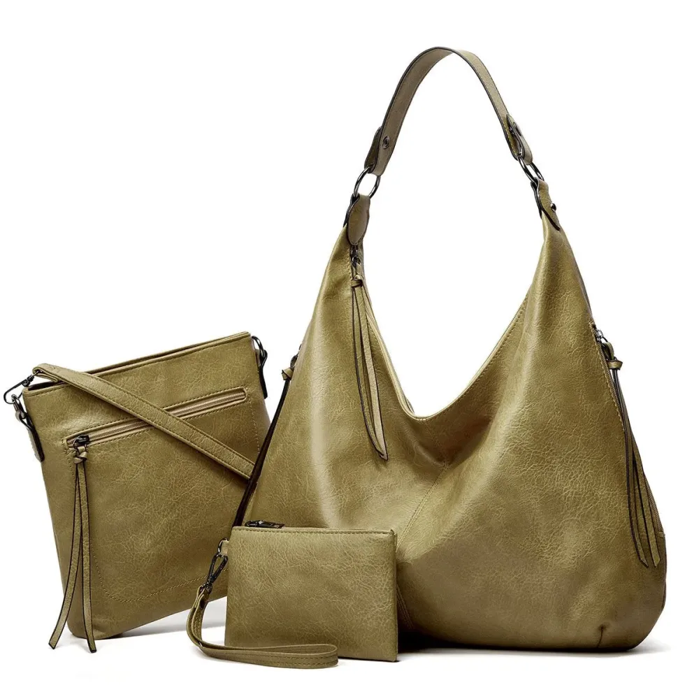 2023 New Women's Three-in-one Leather Bag