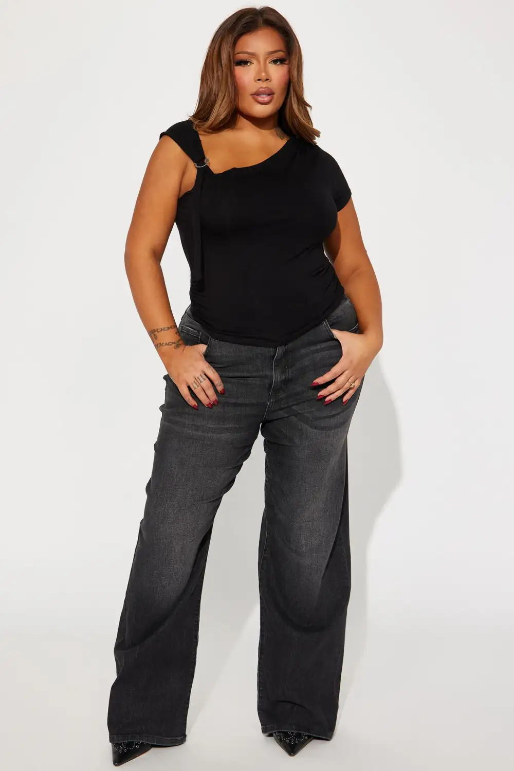 Ren One Shoulder Top - Black