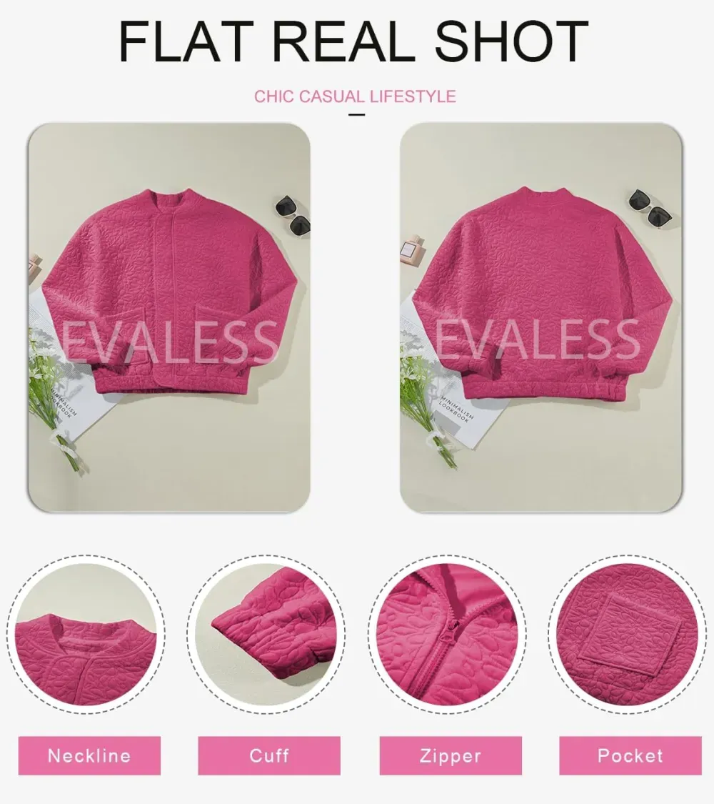 Jackets for Women Spring Fashion 2025 Cute Jacquard Coats Lightweight Zip Up Jackets Dressy Casual