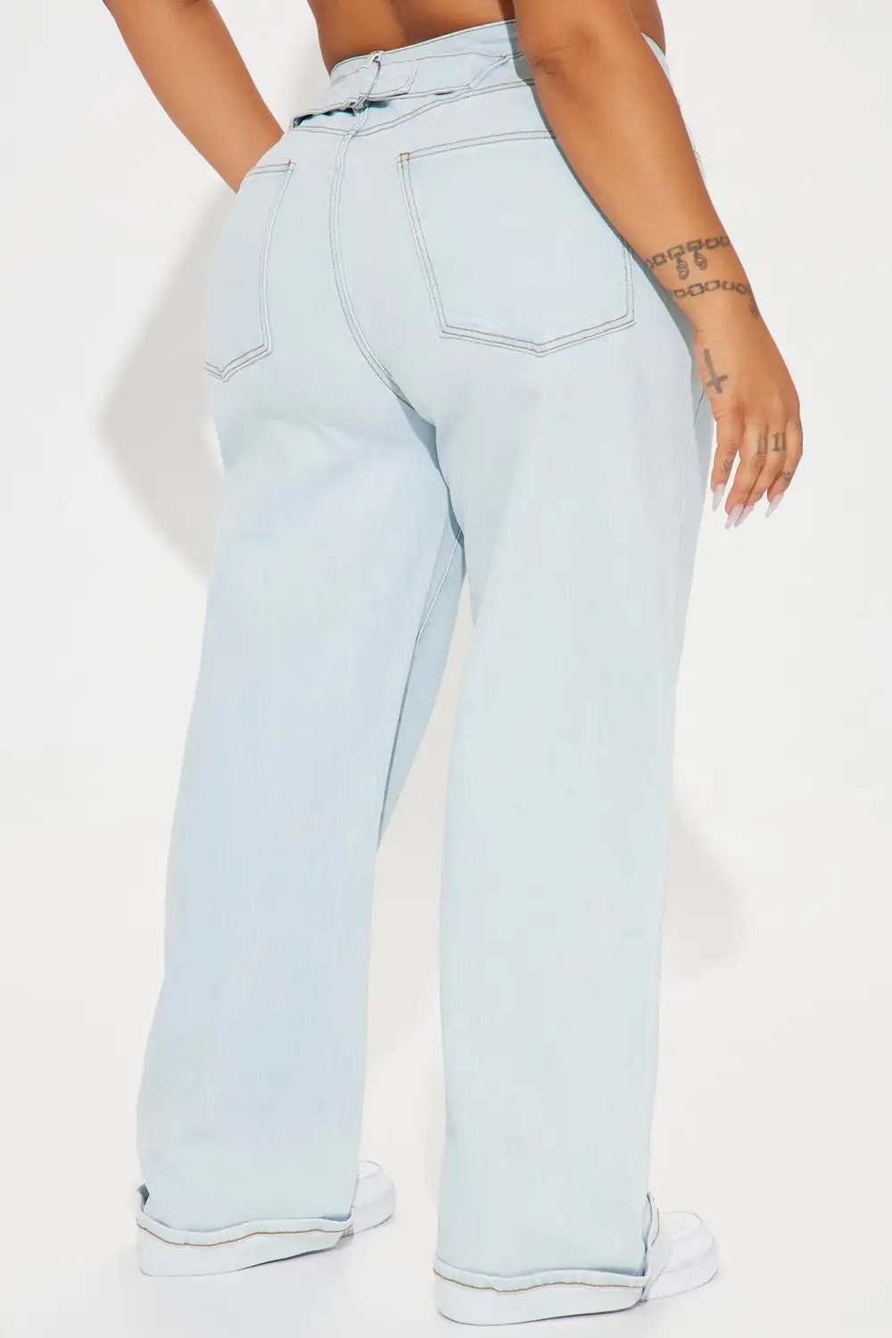 Poppin' Off Stretch Baggy Jeans - Light Wash