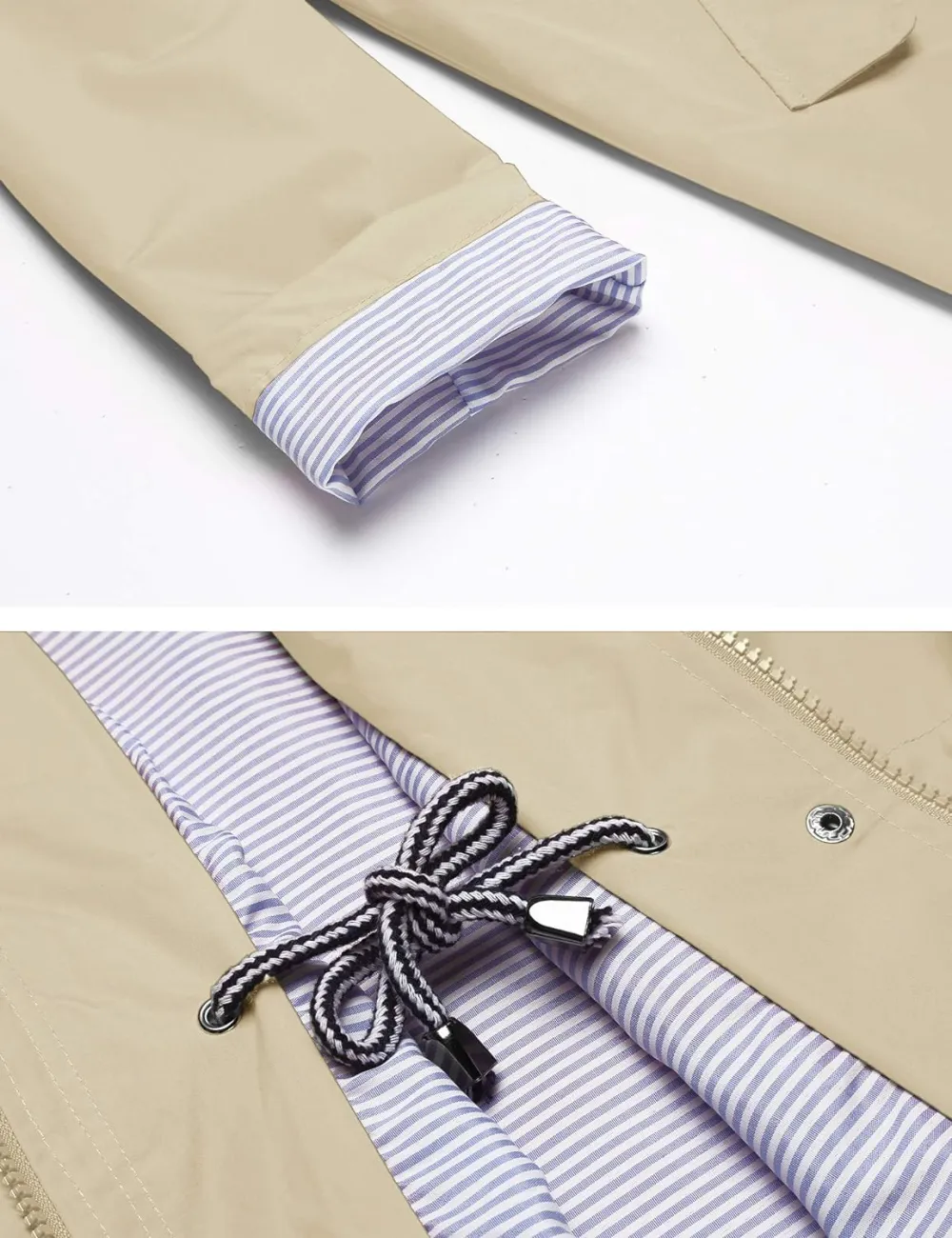 LOMON Raincoat Women Waterproof Long Hooded Trench Coats Lined Windbreaker Travel Jacket S-XXL