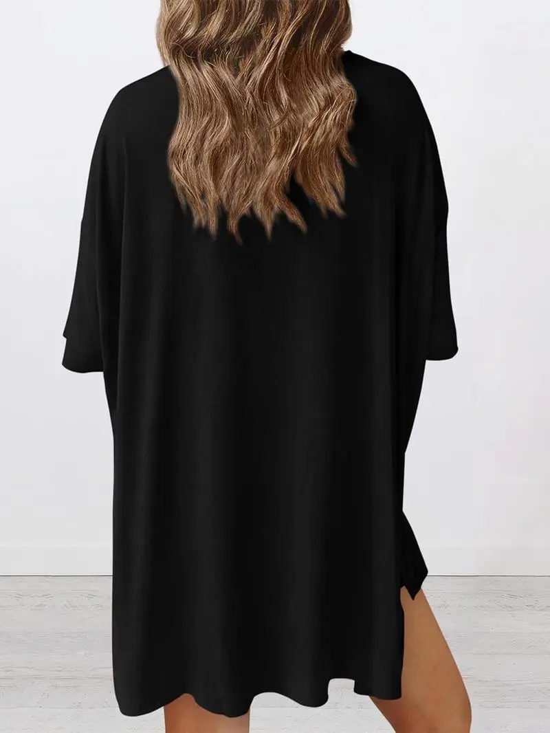 Women's Solid Color Tee & Shorts Loungewear Set