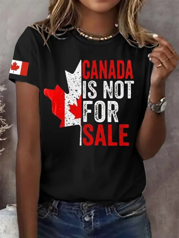 Women's Canada Is Not For Sale Print Short Sleeve T-shirt