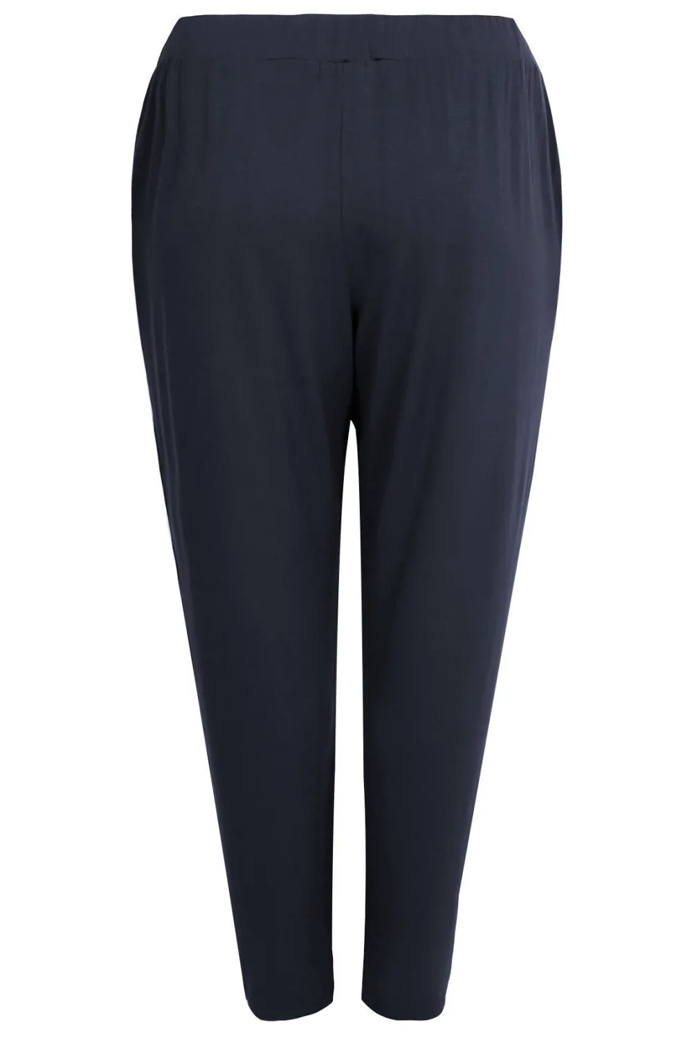 YOURS Curve Navy Blue Double Pleat Stretch Jersey Joggers