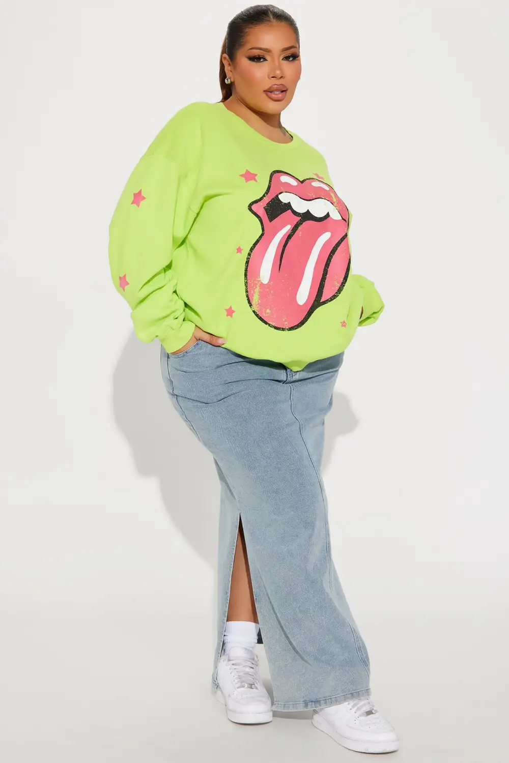 Taste Of Stardom Rolling Stones Sweatshirt - Lime