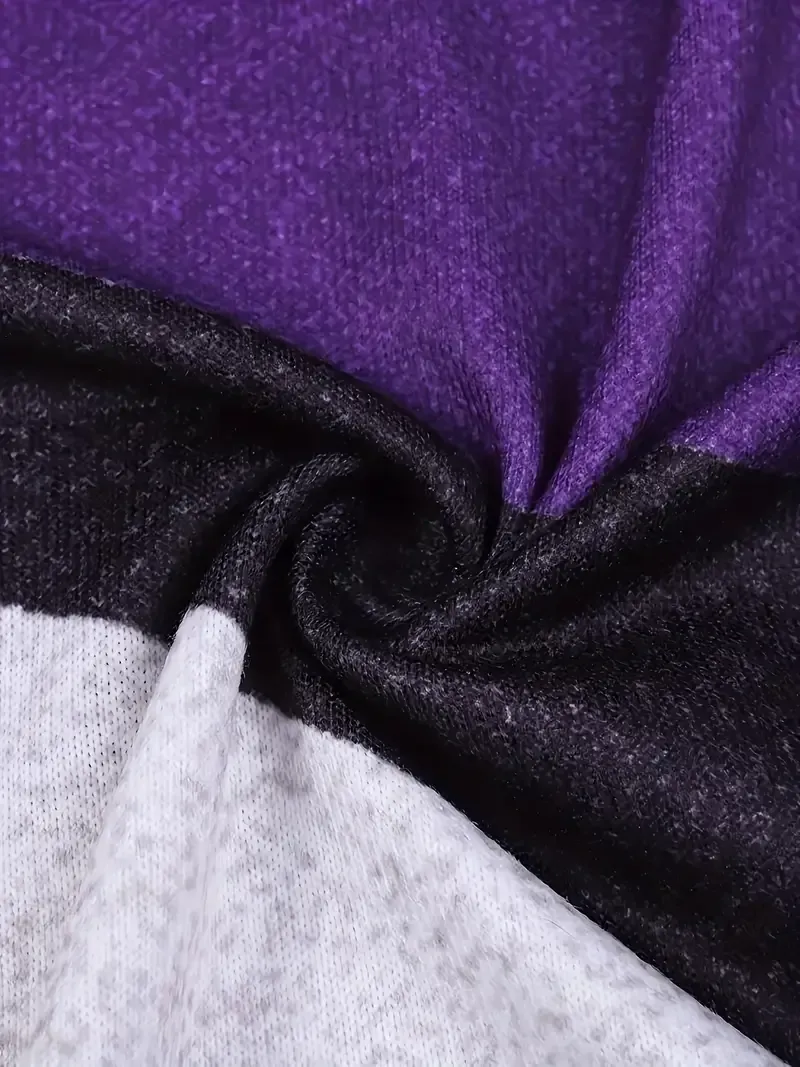 Women's Casual Geometric Print Long Sleeve Round Neck Night Top, Soft And Breathable, All Season