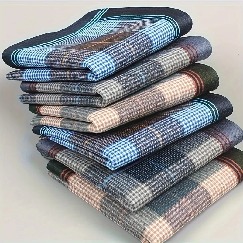 Striped Vintage Pure Cotton Square Handkerchief