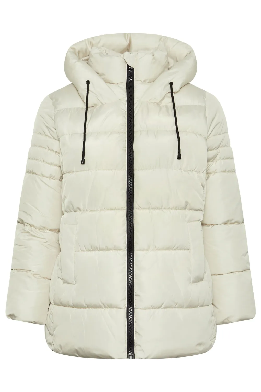 YOURS Curve Ivory White Sporty Puffer Coat