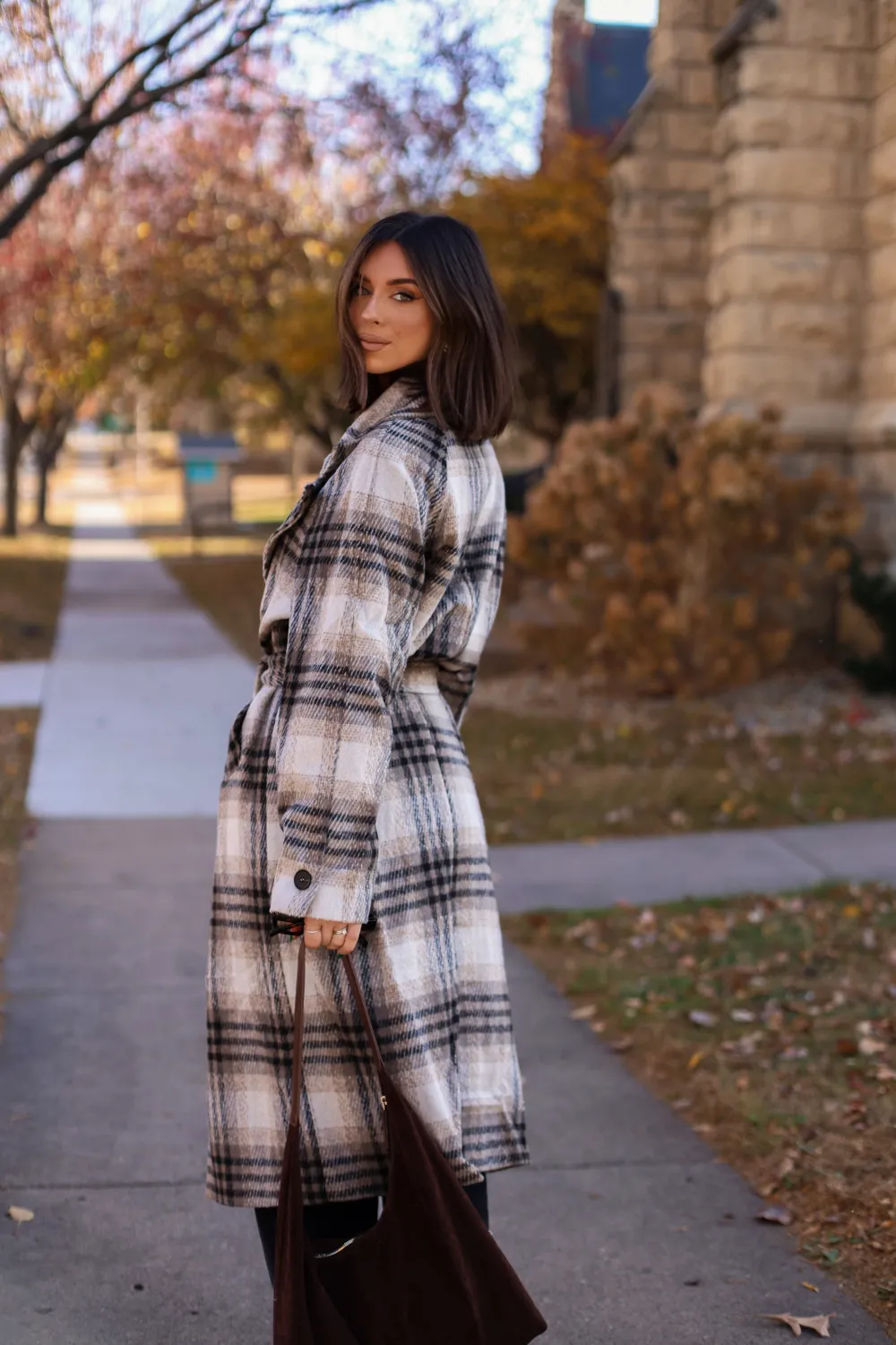 Plaid Trench Jacket