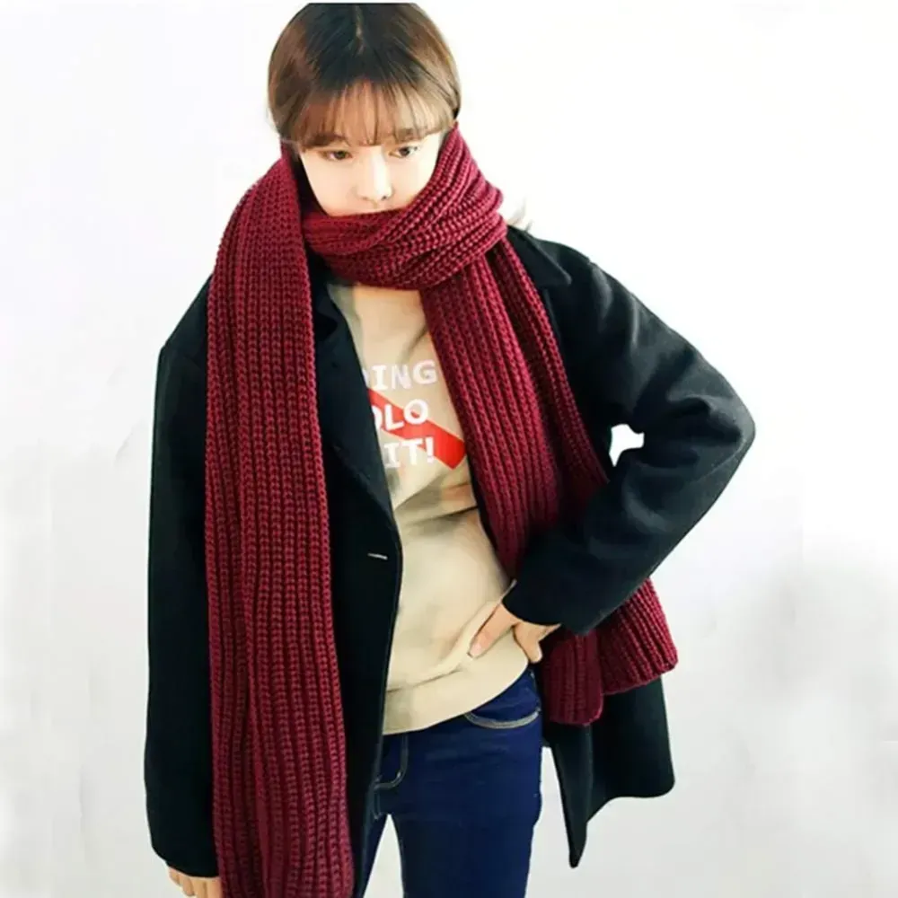 Women And Mens Winter Thick Cable Knit Wrap Chunky Long Warm Scarf