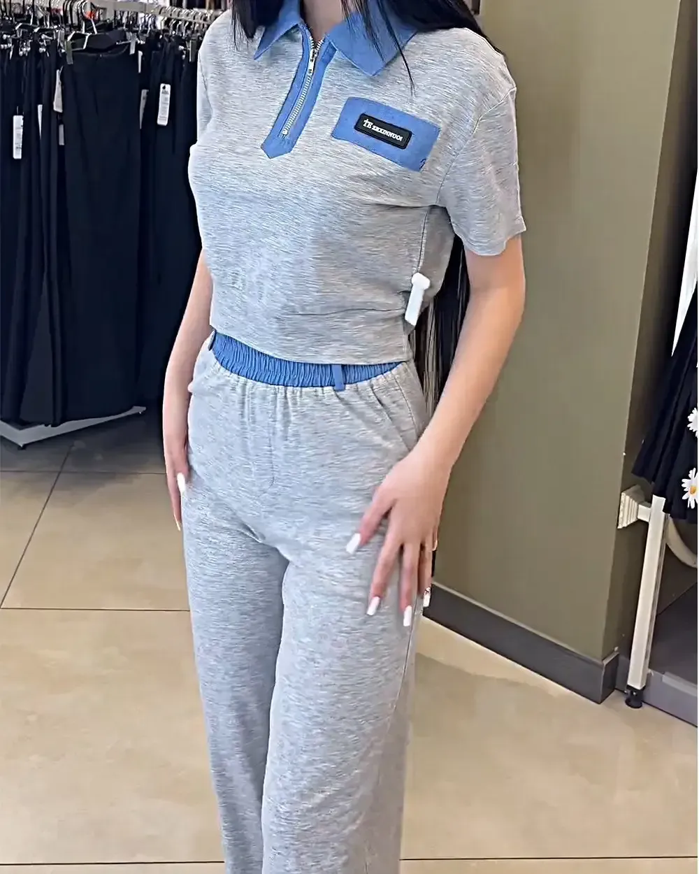 Women's Patchwork Contrasting Color Casual Suit