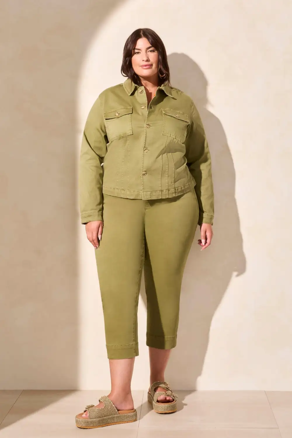 Comfort Stretch Button-Front Denim Jacket-Loden