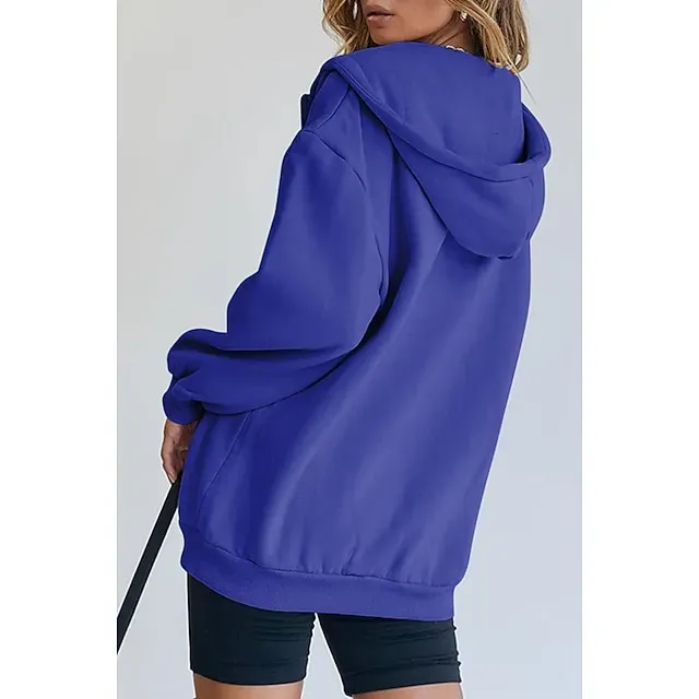 Hooded Drawstring Women's Jacket Long Sleeve Hooded Sweatshirt Athletic Warm Casual Breathable Moisture Wicking Running Sports Training Hiking Sportswear