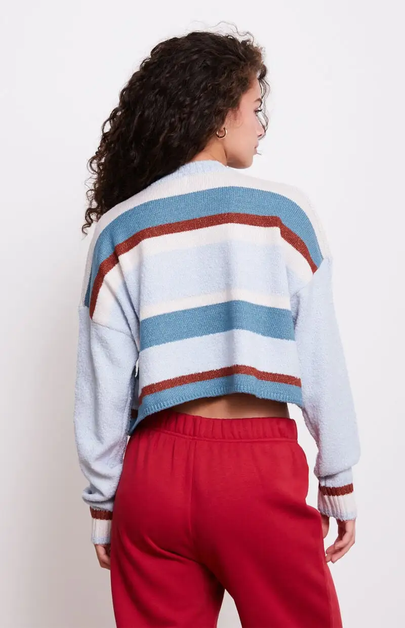 LA Hearts Marissa Striped Cozy Crew Neck Sweater