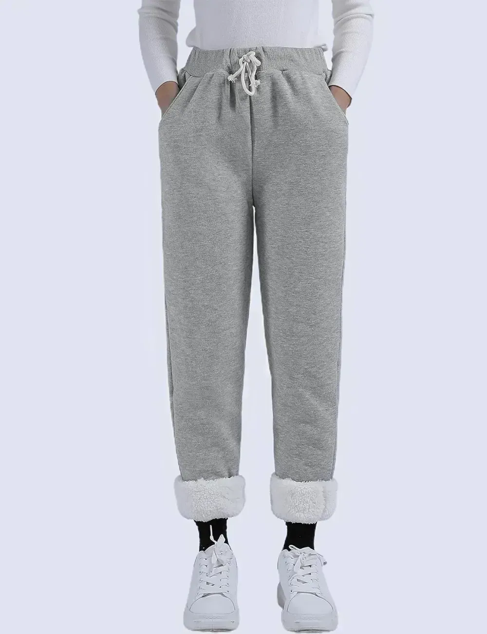 Women's Winter Warm Athletic Sweatpants Sherpa Lined Joggers Fleece Pants