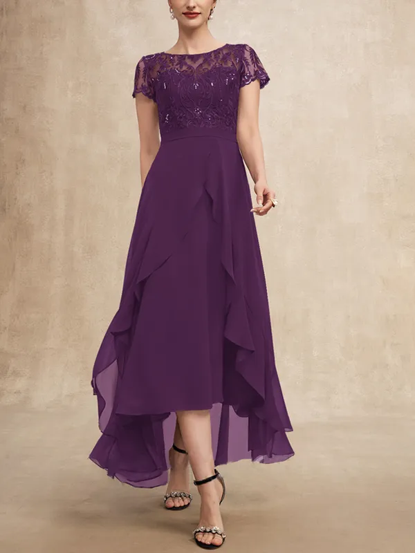 Elegant Lace Chiffon Maxi Dress