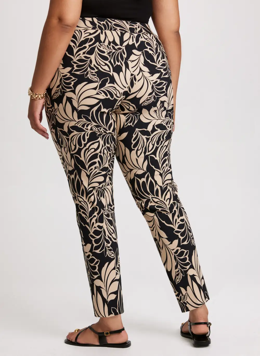 Floral Pull-On Ankle Pants
