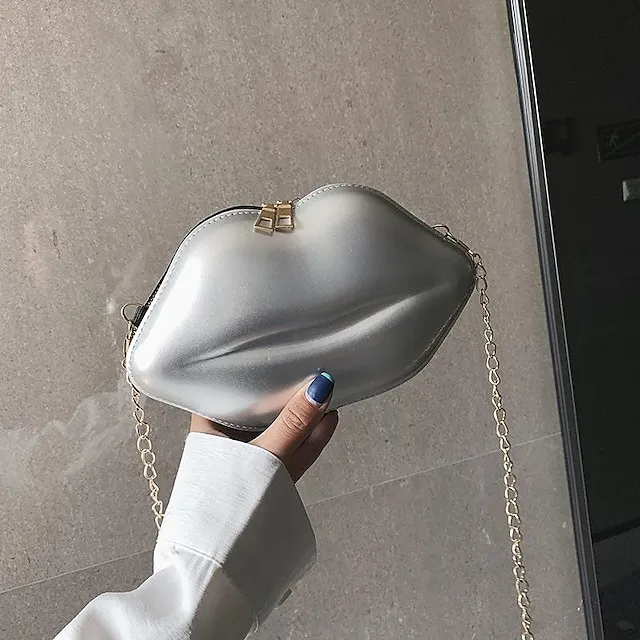 Women's Crossbody Bag Clutch Mobile Phone Bag PU Leather Party Holiday Zipper Lightweight Solid Color Silver Black White