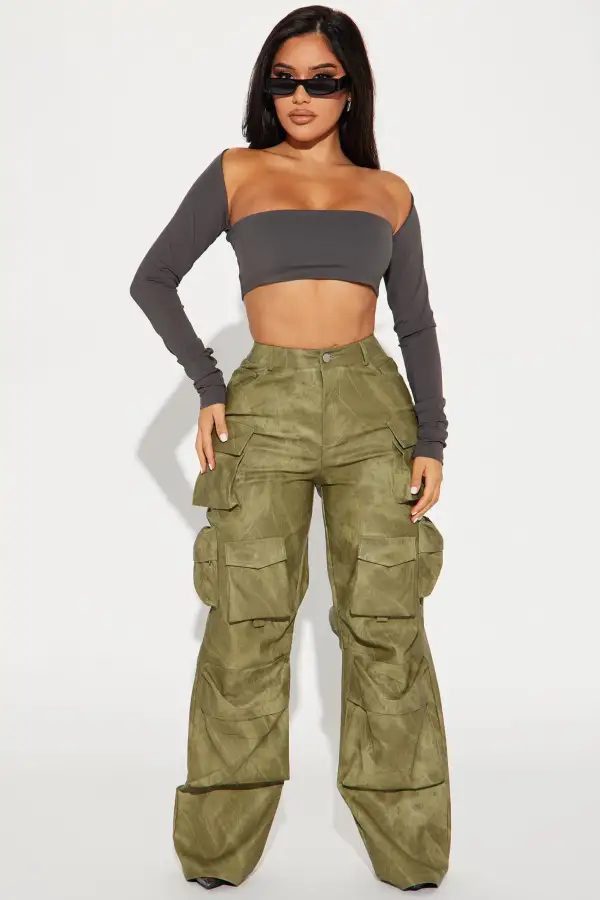 Young And In Love Crop Top - Charcoal