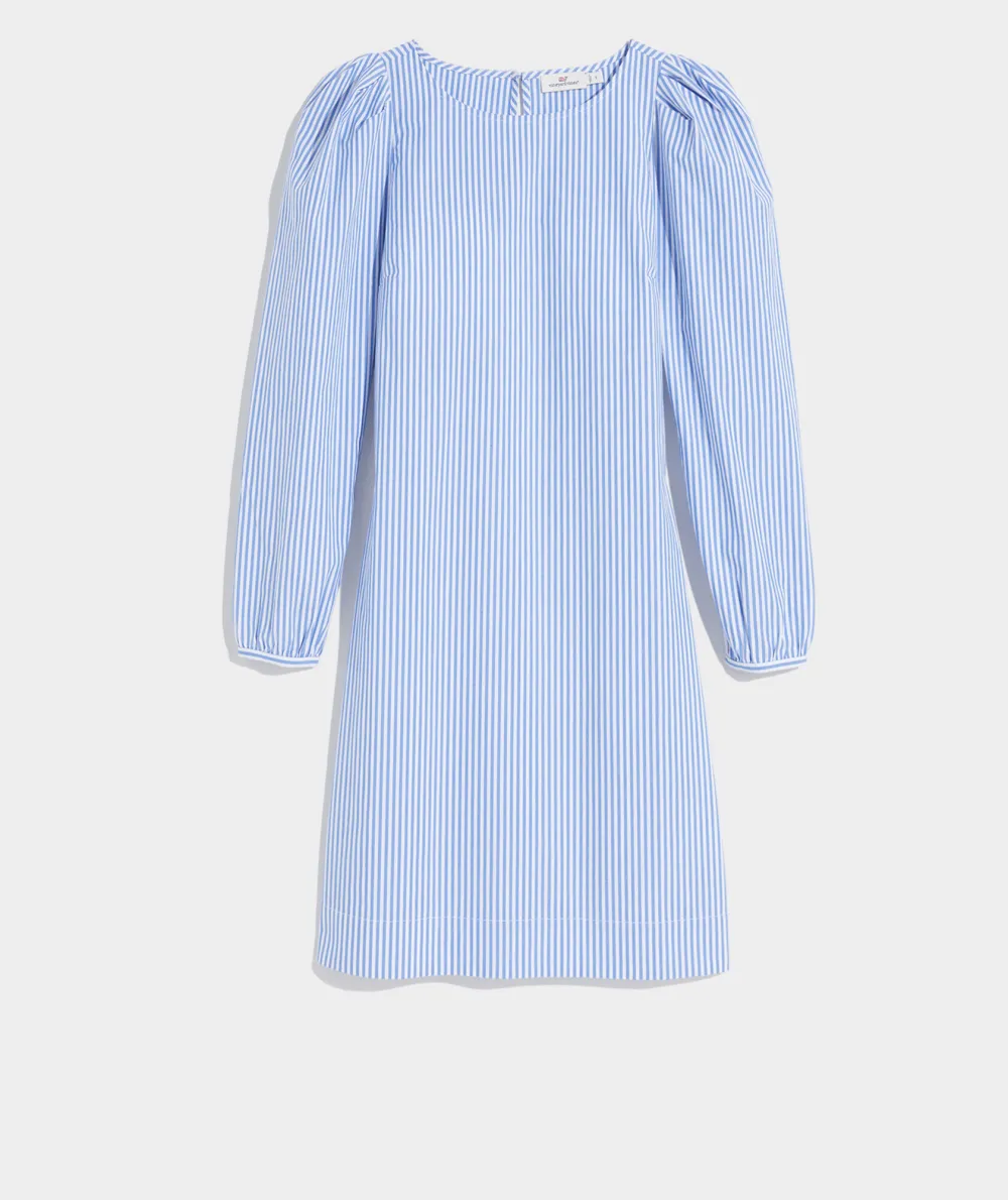 Poplin Puff-Sleeve Dress