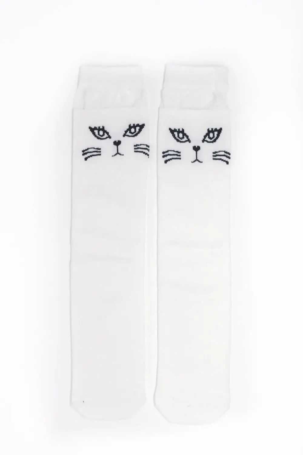 Cat Knee High Socks - Black & White