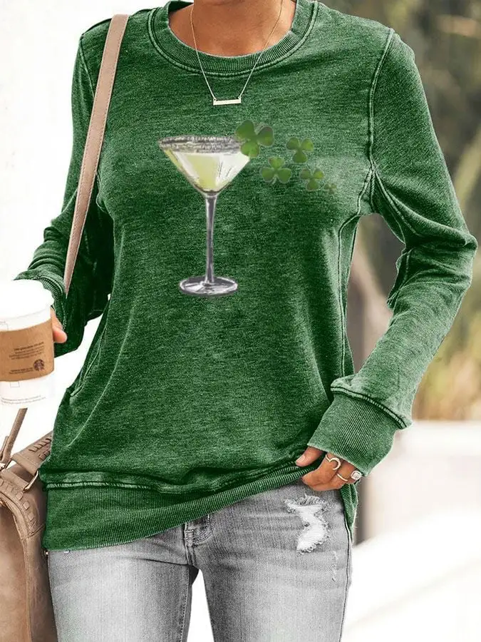 Women's St Patricks Day Print Sweatshirt