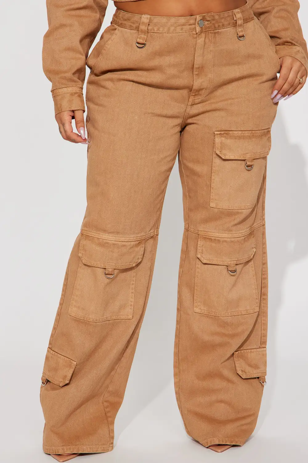 Get Lucky Non Stretch Cargo Jean - Tan