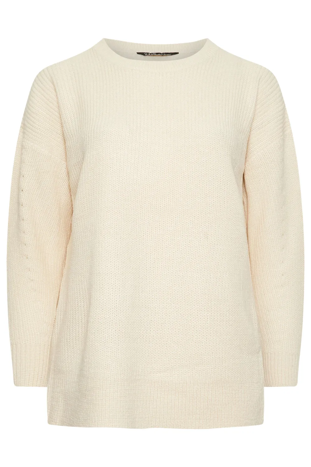 YOURS Curve Grey Drop Shoulder Knitted Jumper