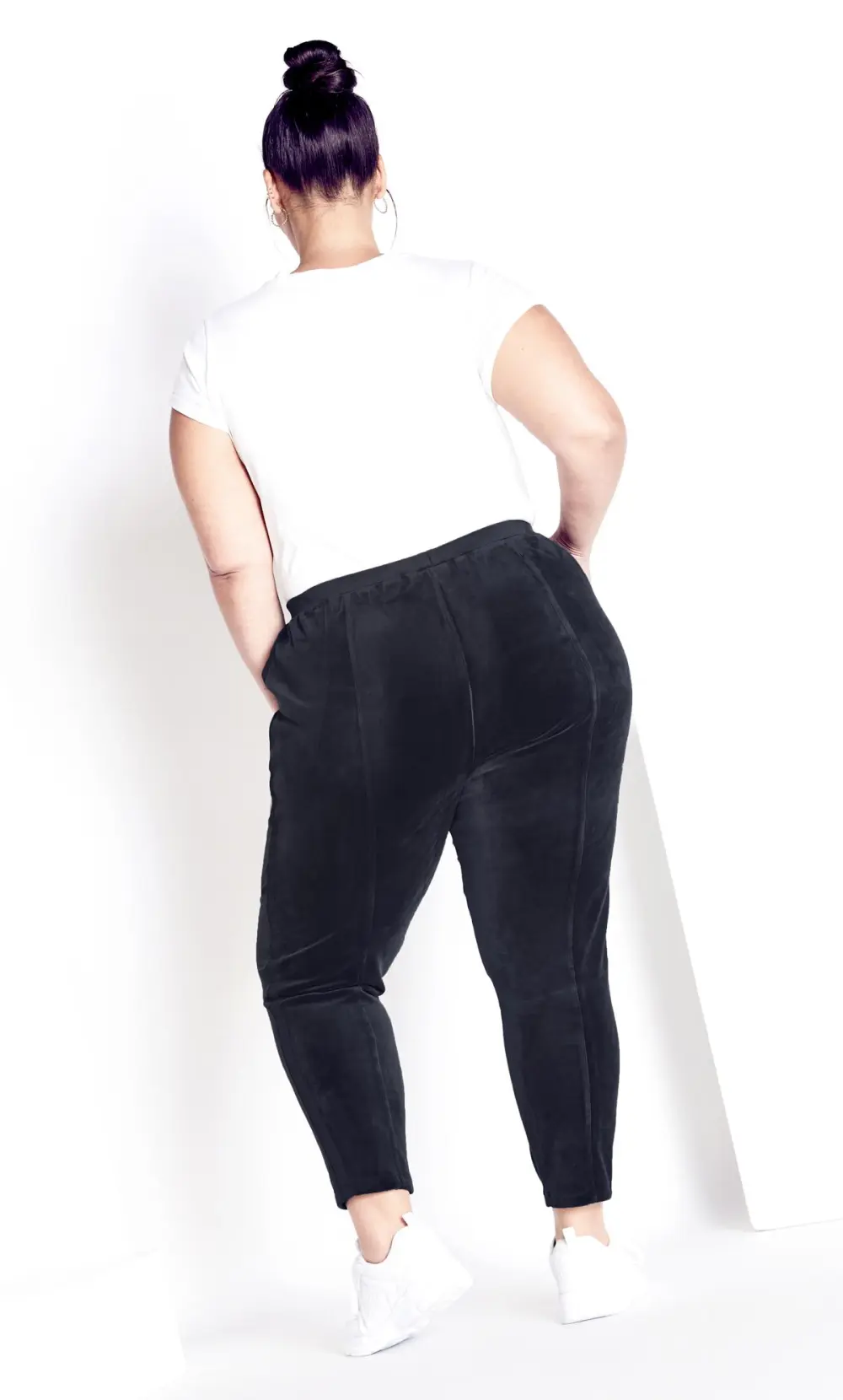 Evans Grey Velour Panel Pant