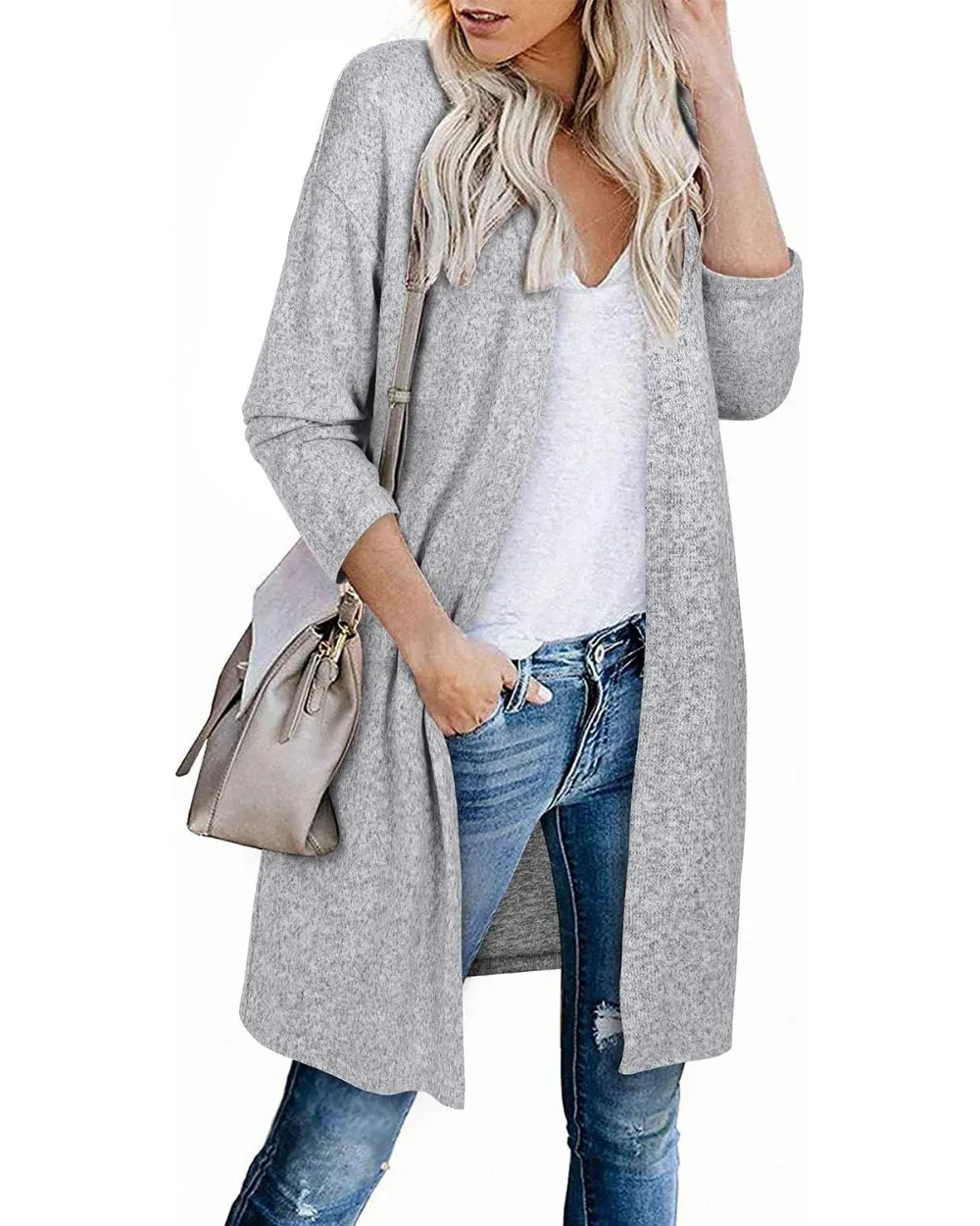Women's Long Sleeve Lightweight Cardigan with Pockets Jacket