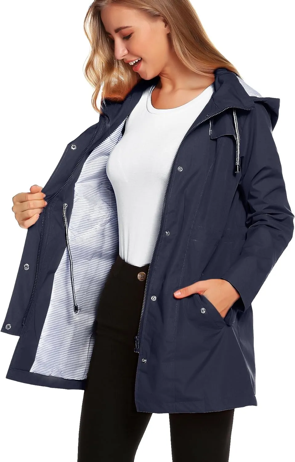 Womens Lightweight Hooded Waterproof Active Outdoor Rain Jacket S-XXL