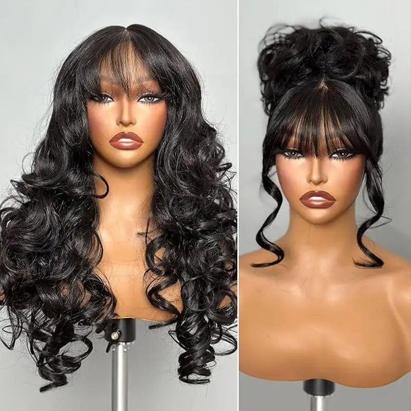 One Wig Two Styles | Glueless 5x5 Loose Deep Wave Lace Closure Wig, Free Removable Bangs