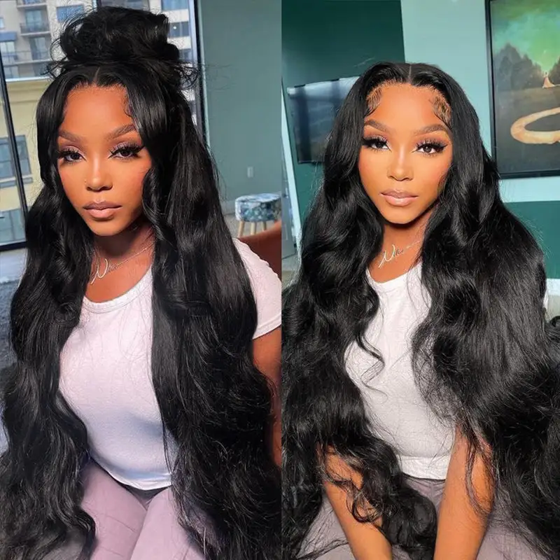 Flash Sale | @bigekane Recommend #1 Jet Black 13x6 FULL Lace Frontal Wig 16-34 Inches Human Hair Wigs