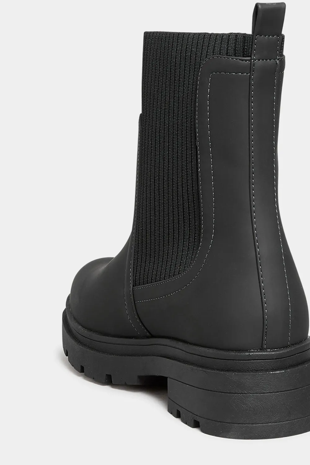 YOURS Curve Black Sock Chelsea Boots In Wide E Fit & Extra Wide EEE Fit