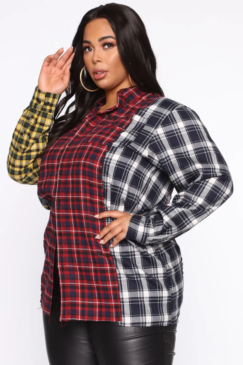 I Wanna Know Plaid Tunic - Red/combo