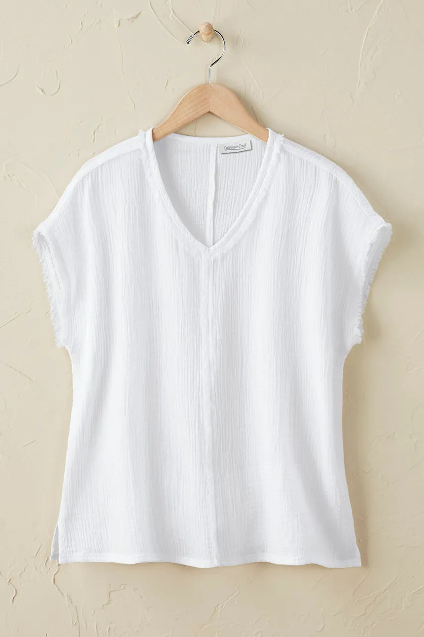 Sonoma Frayed Gauze Top