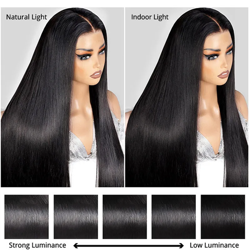 Super Double Drawn Bone Straight 13×6 Frontal Lace Wig Natural Raw Cuticle Aligned 250% Density