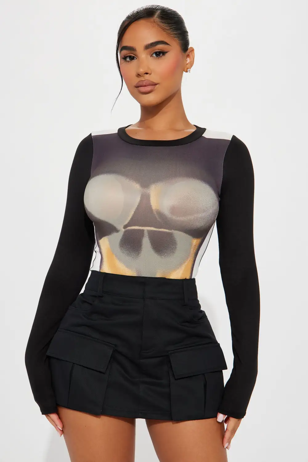 Dripping Gold Bodysuit - Brown/combo