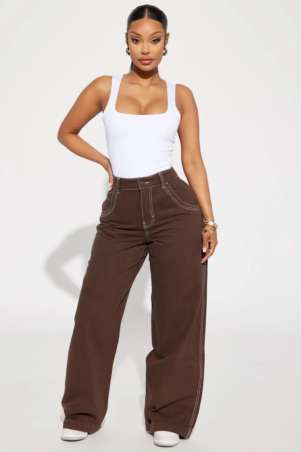 Palermo Non Stretch Skater Jeans - Chocolate